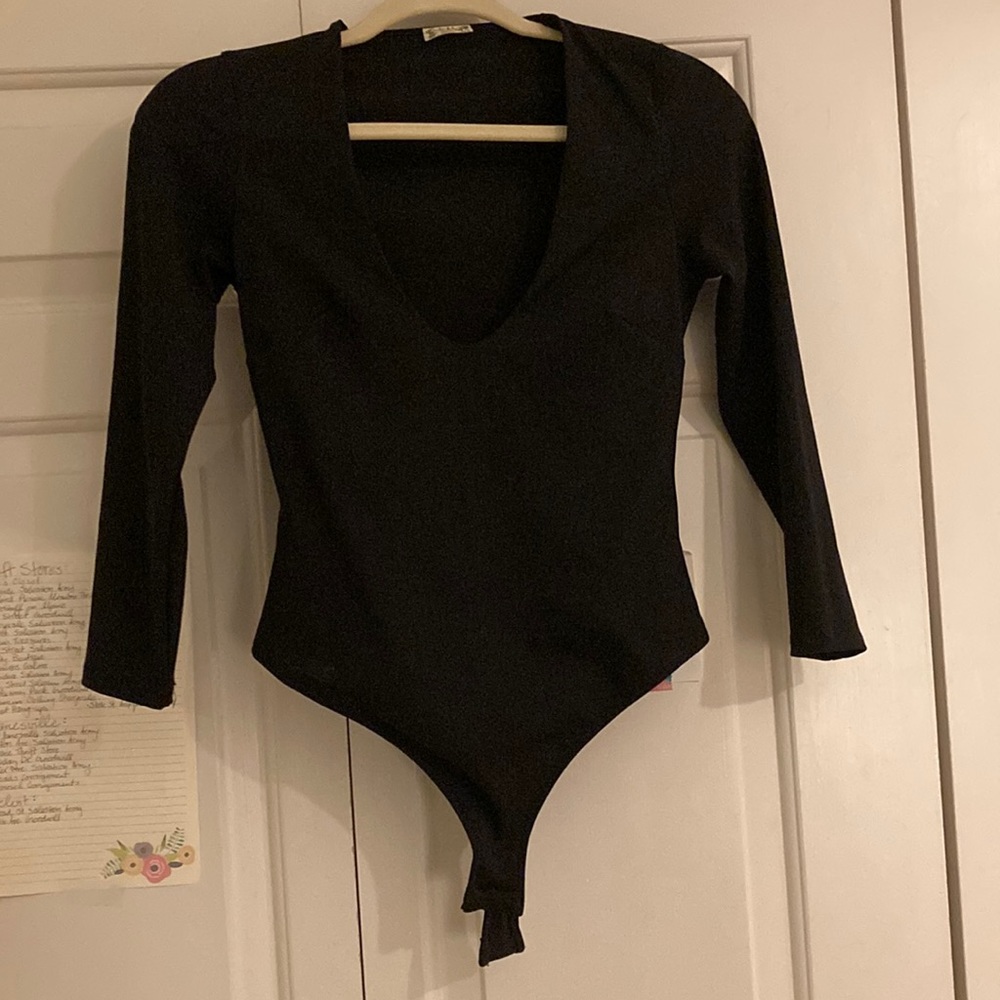 Intimately Free People Black Close Call Duo Bodysuit Size XS
